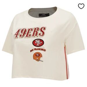 NFL SF 49ers retro classic crewneck cropped boxy tee sz L